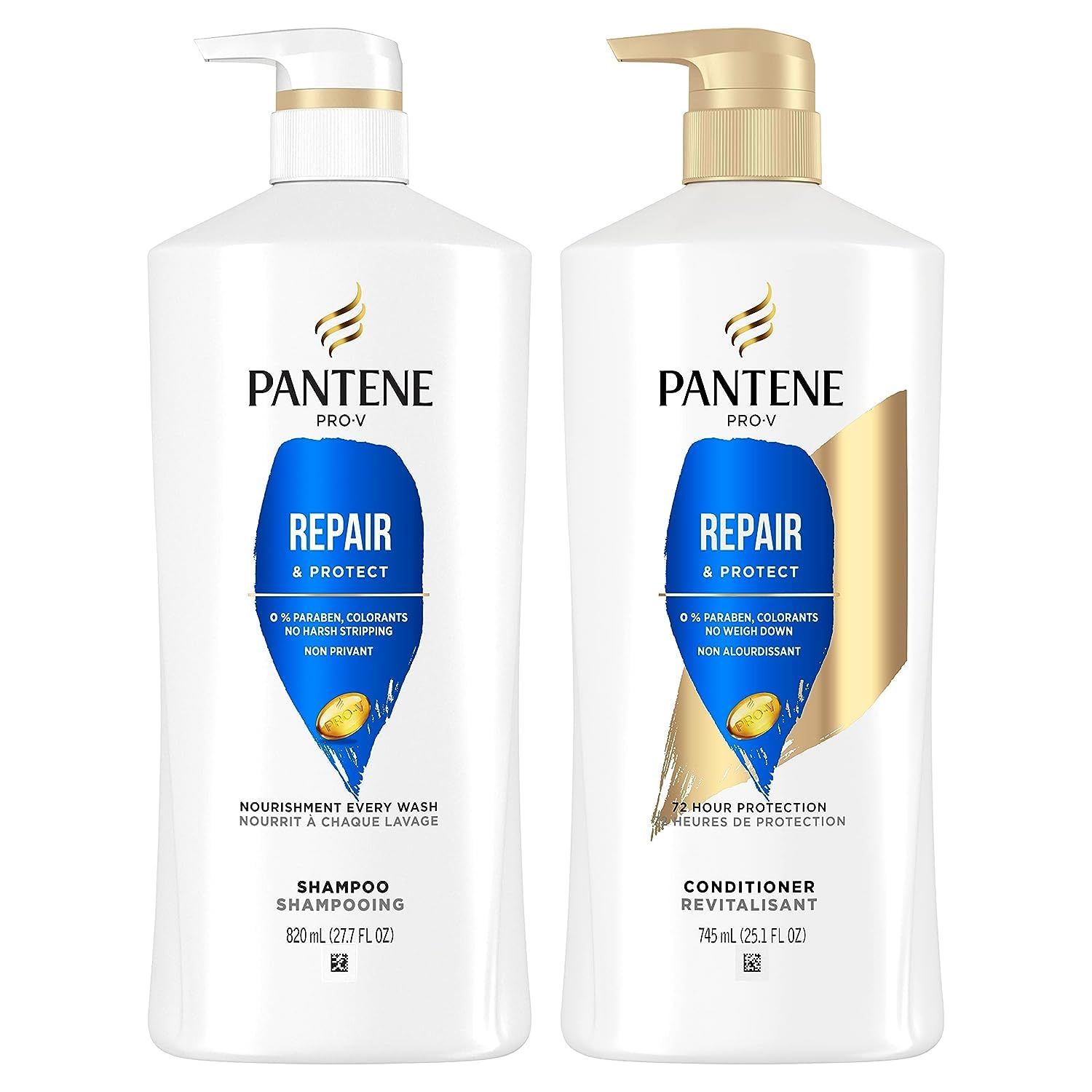 Pantene Shampoo, Conditioner and Hair Treatment Set, Repair &amp; Protect for Damaged Hair, Safe for Color-Treated Hair