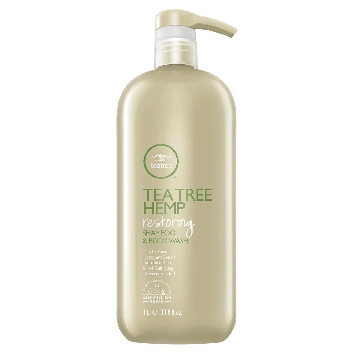 Tea Tree Hemp Restoring Shampoo &amp; Body Wash, 2-in-1 Cleanser, For All Hair Types, 33.8 fl. oz.