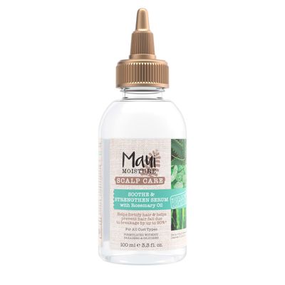 Maui Moisture Scalp Care Soothe &amp; Strengthen Hair Serum with Rosemary Oil, Curly Hair Serum With Aloe Vera Helps Prevent Scalp Dryness &amp; Strengthen Hair, Silicone-Free, 3.3 fl. Oz