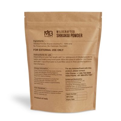 MB Herbals Shikakai Powder 454g | 1 lb | 16 oz | Natural Hair Cleanser &amp; Conditioner | 100% Pure Acacia concinna Fruit Pods Powder from Wildcrafted Shikakai