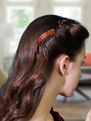 HYFEEL Hair Side Combs - Small French Side Hair Comb Clips for Women Decorative French Twist Hair Styling Accessories -4 Pcs (Tortoise, Brown)