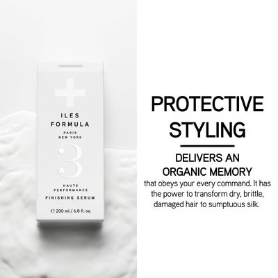 ILES FORMULA Haute Performance Finishing Serum - Style &amp; Smooth Without Weighting Hair Down, Protects Hair from Heat, Humidity, UV Rays + Color Fade - 6.8 Fl Oz (200 ML)