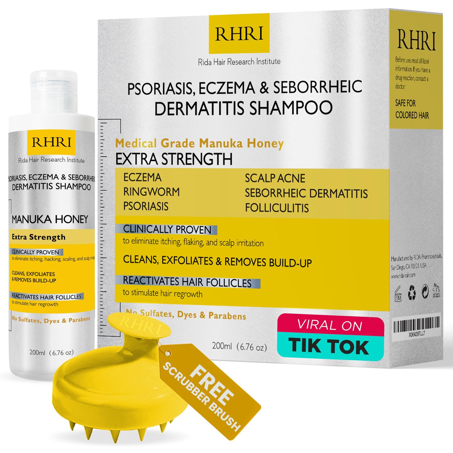 Psoriasis Shampoo for Men &amp; Women with Manuka Honey | Best Itchy Scalp Treatment for Eczema, Seborrheic Dermatitis, Ringworm &amp; Folliculitis Scalp Treatment