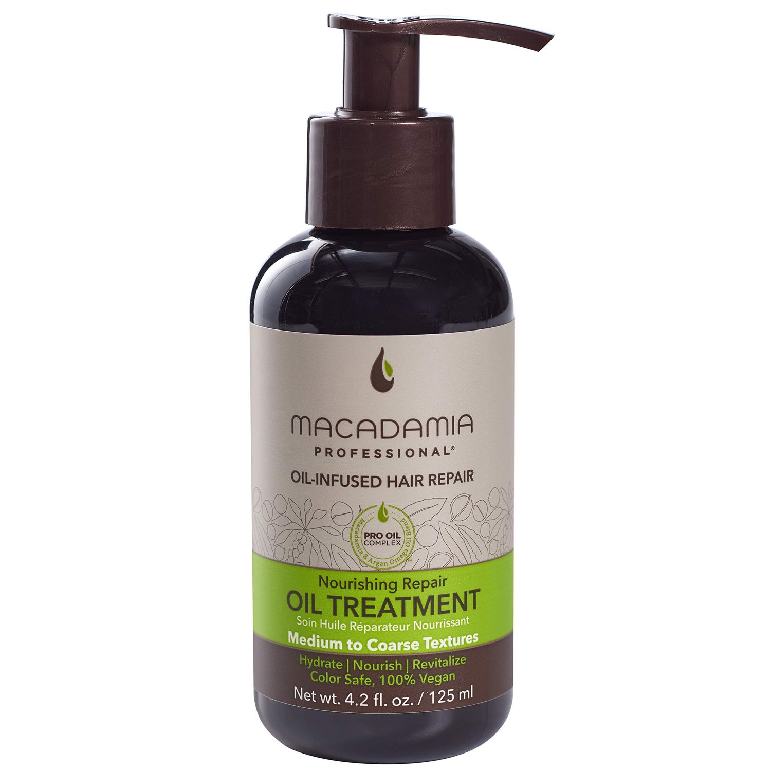 Macadamia Professional Hair Care Sulfate &amp; Paraben Free Natural Organic Cruelty-Free Vegan Hair Products Nourishing Hair Repair Oil Treatment, 4.2oz, Clear