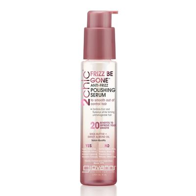 GIOVANNI 2chic Frizz Be Gone Anti-Frizz Polishing Serum - Anti Frizz Natural Hair Smoothing Formula with Shea Butter &amp; Sweet Almond Oil, No Parabens, Color Safe Hair Oil Serum - 2.75 oz