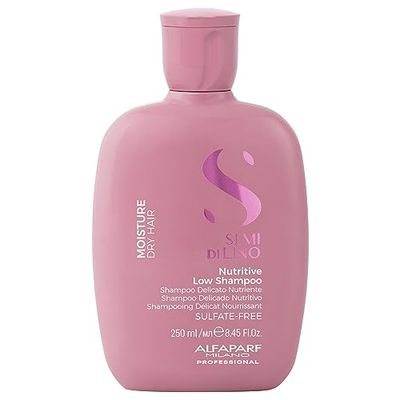 ALFAPARF MILANO Semi Di Lino Moisture Nutritive Low Shampoo - Sulfate Free Shampoo for Color Treated Hair - Moisturizing Hair Shampoo for Dry Hair - Paraben &amp; Paraffin-Free (250 ml / 8.45 Fl. Oz)