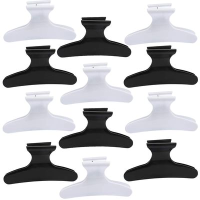 BAHABY Hair Clips for Styling Sectioning 12 Pack Black White Butterfly Clamps Hair Claw Clips Pro Salon Hair Clips for Styling, Sectioning, Cutting and Coloring