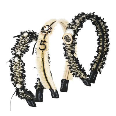 Sluxa Pearl Hairband for Women, Fashion Decorative Headband with Jeweled Designer Beads, 1 Pack
