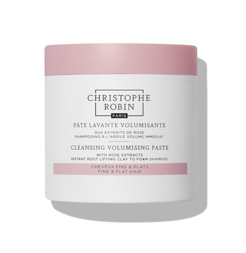 Christophe Robin Cleansing Volumizing Paste Shampoo with Rassoul Clay Rose Extracts Unisex Paste for Fine, Thin, and Flat Hair Color Safe 8.4 fl. oz