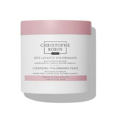 Christophe Robin Cleansing Volumizing Paste Shampoo with Rassoul Clay Rose Extracts Unisex Paste for Fine, Thin, and Flat Hair Color Safe 8.4 fl. oz