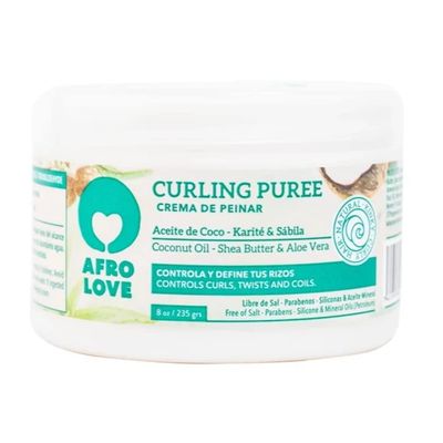 Afro Love Curl Cream for Curly &amp; Wavy Hair,Defines &amp; Hydrates with Coconut &amp; Shea Butte, Frizz Control &amp; Moisture, Sulfate-Free,Paraben-Free (8oz)