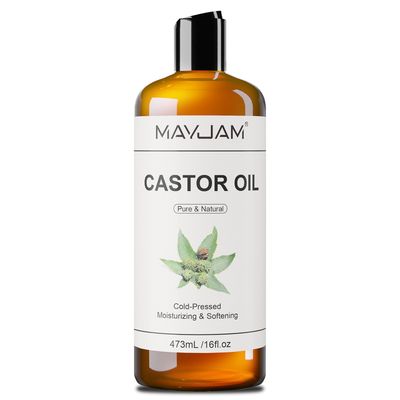 MAYJAM Castor Oil Cold Pressed Bottle 16 Oz Pure Castor Oil for Hair &amp; Skin Premium Grade Oils for Eyebrows,Eyelashes Carrier Oils for Body - Bold Lashes Expeller-Pressed and Hexane-Free