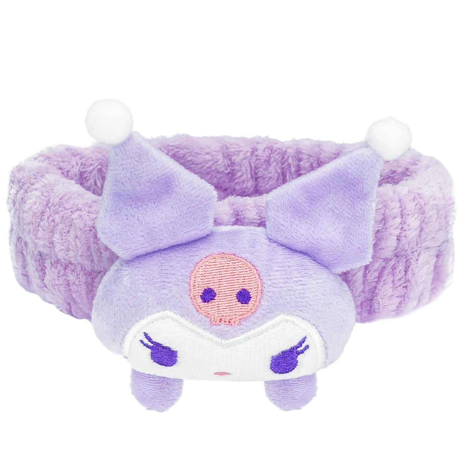 Kawaii Spa Headband for Washing Face, Cute Purple Headband for Make Up, Washing, Party, Soft Headband for Woman Girls