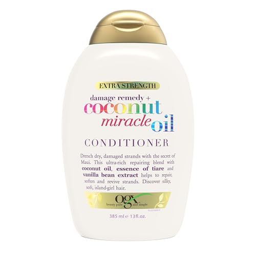 OGX Extra Strength Damage Remedy + Coconut Miracle Oil Conditioner for Dry, Frizzy or Coarse Hair, Paraben-Free, Sulfate-Free Surfactants, 13 Fl Oz