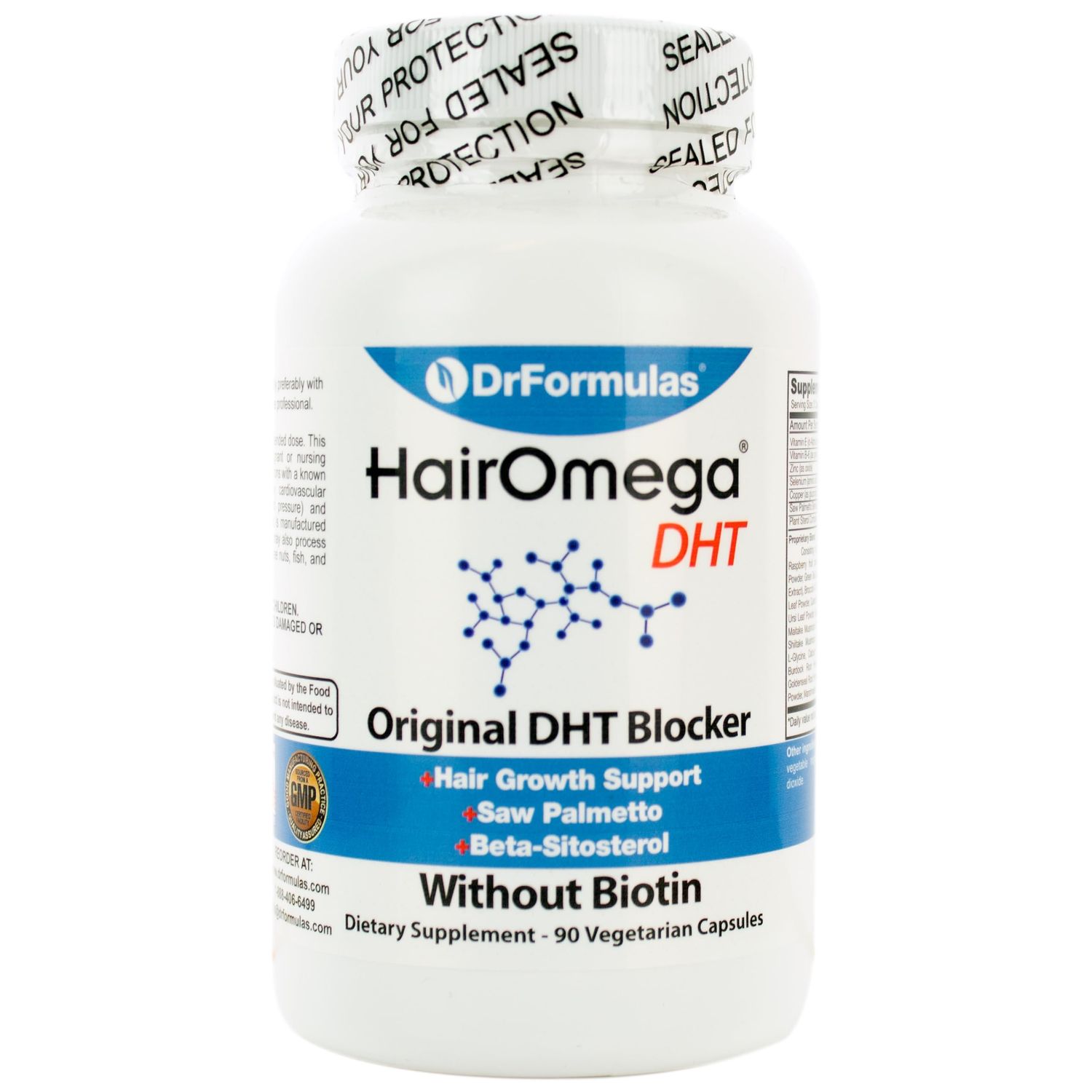 DrFormulas Original DHT Blocker Without Biotin | Hair Growth Supplement Pills for Women and Men, 45 Day Supply
