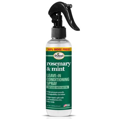Difeel Rosemary and Mint Strengthening Leave-In Conditioning Spray with Biotin Bonus Size 8 oz. - Made with Natural Mint &amp; Rosemary Oil for Hair Growth