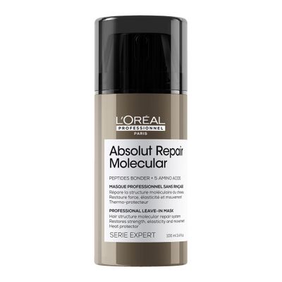 L&#39;Oreal Professionnel Absolut Repair Molecular Leave In - Smooths and Strengthens Hair For All Damaged Hair Types, Protects from Heat