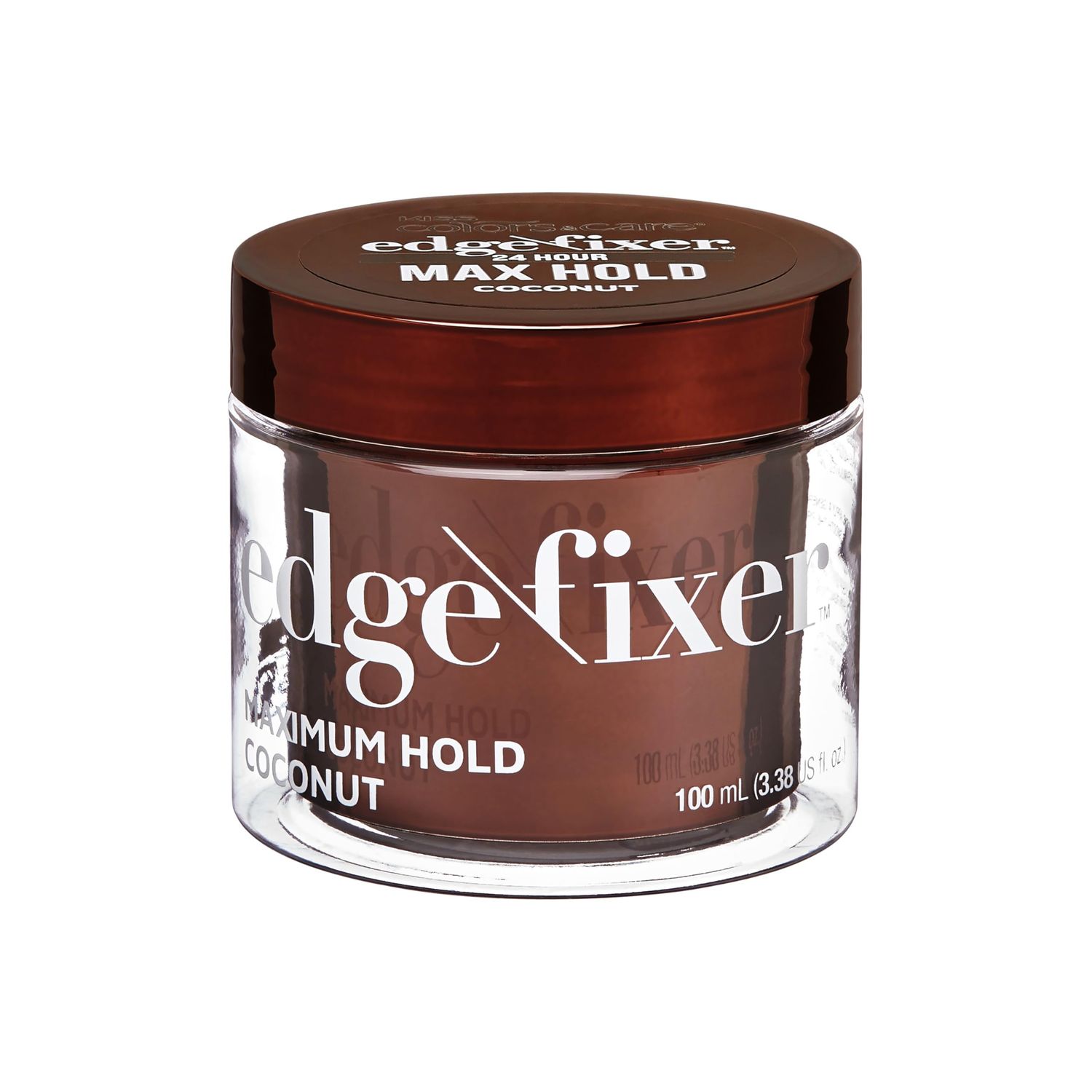 KISS COLORS &amp; CARE 24 Hour Maximum Hold Scented Edge Fixer, Biotin B7 Infused, All Hair Types, Non-Greasy Gel, No Flaking, 100 mL (3.38 US fl. oz.) - Coconut Scent