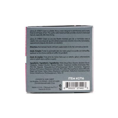 JOHNNY B. Street Hair Cream 3 oz.