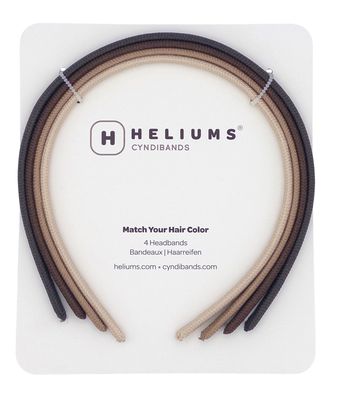 Heliums Thin Headbands For Women - 8mm Skinny Headband, 4 Count, Comfortable Narrow Hair Bands in Neutral Colors (Dark Brown, Medium Brown, Dark Blonde, Beige Blonde)