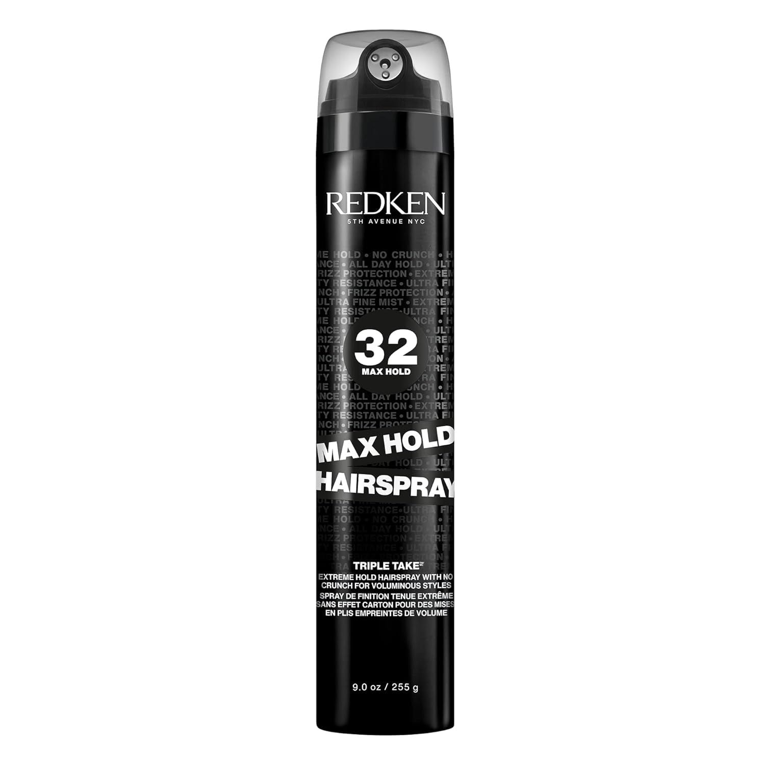Redken Max Hold Hairspray 32 | Extreme Maximum High Hold Hairspray | Long-Lasting Lift &amp; Body | All-Day Style Control | Dry Finish | 24 Hour Humidity Resistance | | For All Hair Types | 9 Oz