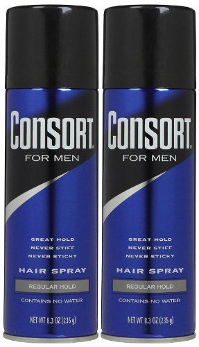 Consort Regular Hold Aerosol Hairspray, 8.3 oz, 2 pk