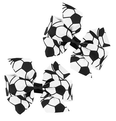Sale! HipGirl Soccer Hair Clips - 3&quot; Ribbon Bows for Girls, Women&#39;s Barrettes &amp; Accessories, Team Gifts for , Mom Black &amp; White
