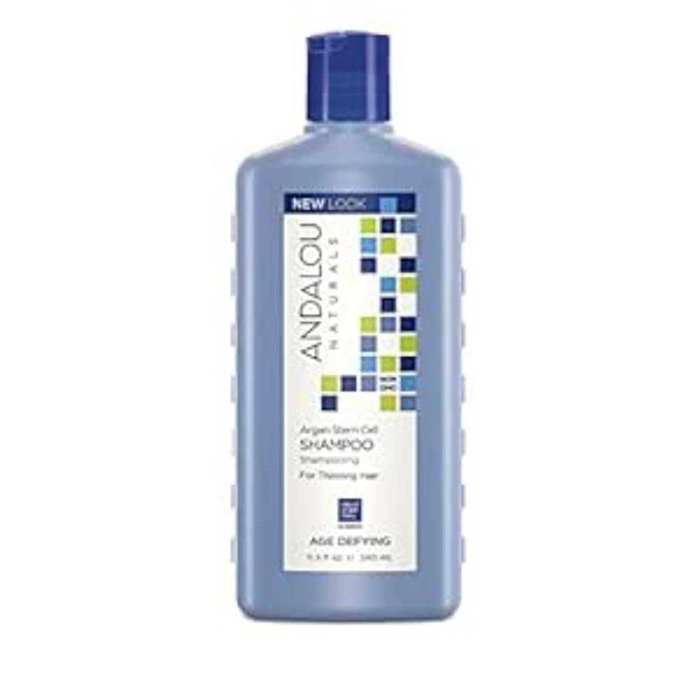 Andalou Naturals Argan Stem Cell Age Defying Shampoo, Strengthening Hair Care for Thinning, Dull or Weak Hair, Helps Revitalize &amp; Strengthen for Fuller, Healthier-Looking Hair, 11.5 Ounce