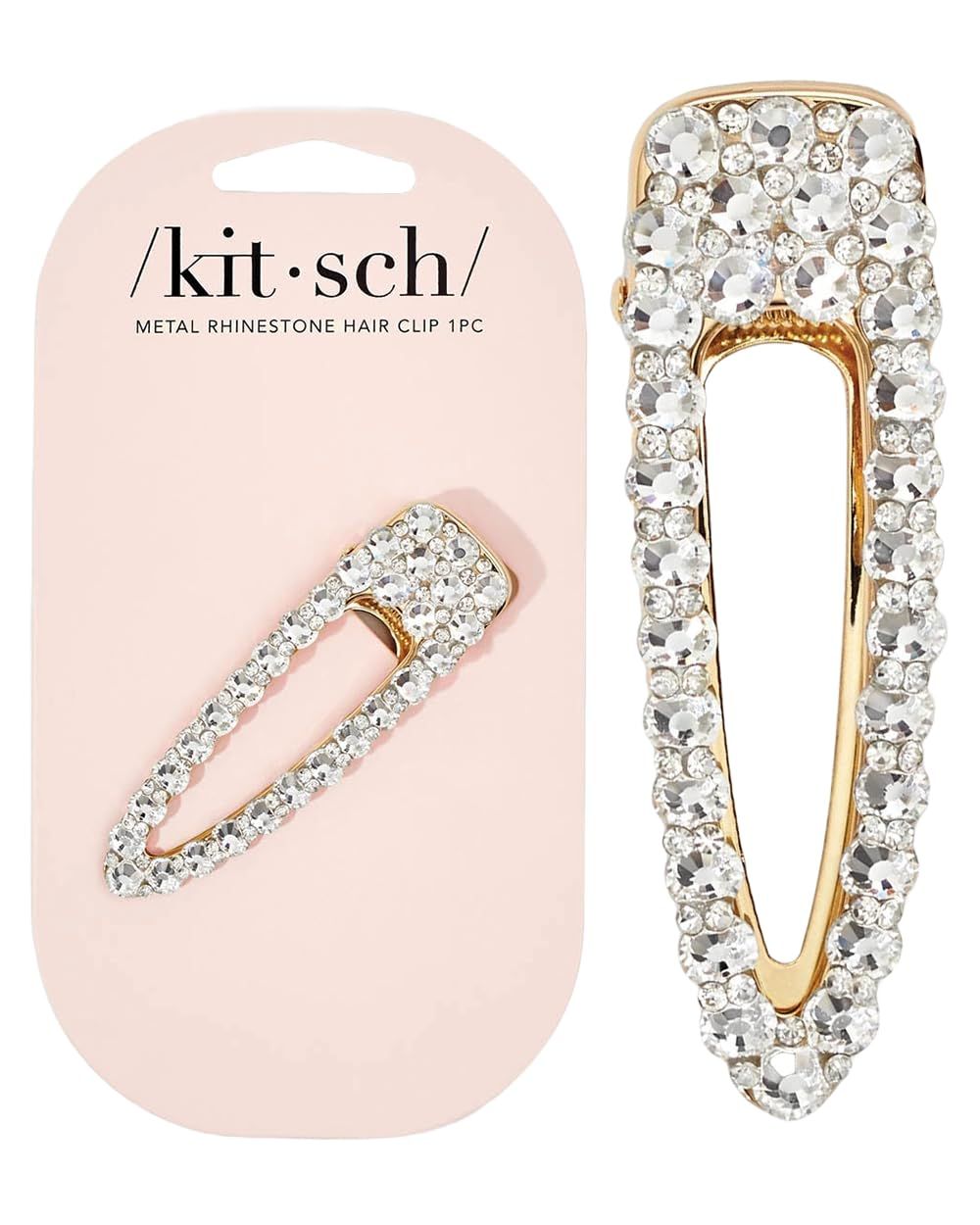 Kitsch Large Rhinestone Hair Clips for Women, Elegant Gold Hair Clip, Easy to Open Alligator Hair Clips, Pretty Metal Hair Clips for Styling Short Hair, 1pc Gold