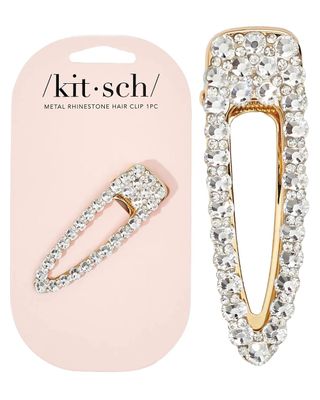 Kitsch Large Rhinestone Hair Clips for Women, Elegant Gold Hair Clip, Easy to Open Alligator Hair Clips, Pretty Metal Hair Clips for Styling Short Hair, 1pc Gold