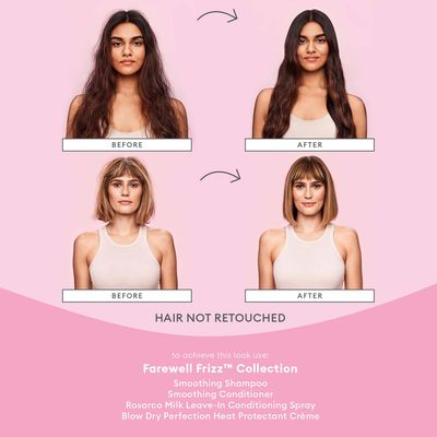 Briogeo Farewell Frizz Blow Dry Perfection & Heat Protectant Crme, Anti Frizz Hair Cream with Argan Oil for Styling, Silicone-free, Heat Protectant, Smooths Hair, Vegan, Cruelty-Free, 2 fl oz