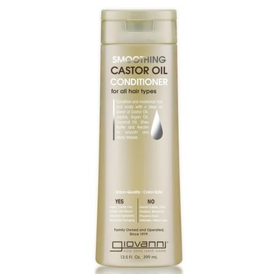 Giovanni Smoothing Castor Oil Conditioner - All Hair Types, Moisturize Hair &amp; Scalp, Hydrate &amp; Tame Frizz, Jojoba, Argan Oil, Coconut Oil, Shea Butter, Keratin - 13.5 oz
