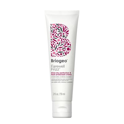 Briogeo Farewell Frizz Blow Dry Perfection &amp; Heat Protectant Crme, Anti Frizz Hair Cream with Argan Oil for Styling, Silicone-free, Heat Protectant, Smooths Hair, Vegan, Cruelty-Free, 2 fl oz