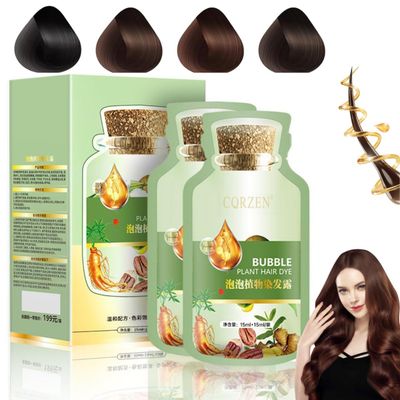 Bubble Plant Hair Dye,New Botanical Bubble Hair Dye Hair Dye Shampoo for Women Men 20ml 10Packs/Box (Chestnut Brown)