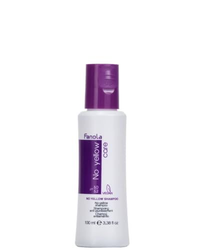 Fanola No Yellow Shampoo Travel Size - With Purple Violet Pigments To Eliminate Unwanted Yellow Tones &amp; Brassiness In Platinum, Light Blonde, Gray, Bleached, or Highlighted Hair 3.38oz