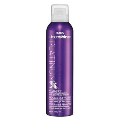 RUSK Deepshine PlatinumX Mousse, Lightweight, Alcohol-Free, for Platinum, Blonde, Gray, and Silver Hair, Enhances Body and Volume While Restoring Haircolor, 8.8 oz.