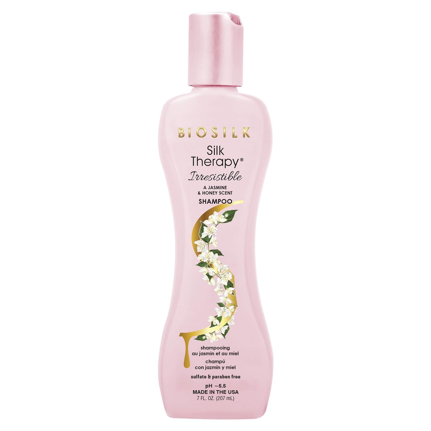 BioSilk Irresistible Collection Silk Therapy Shampoo, Cleanses &amp; Removes Buildup, Jasmine &amp; Honey Scent, Sulfate, Paraben, &amp; Cruelty-Free, 7 Oz