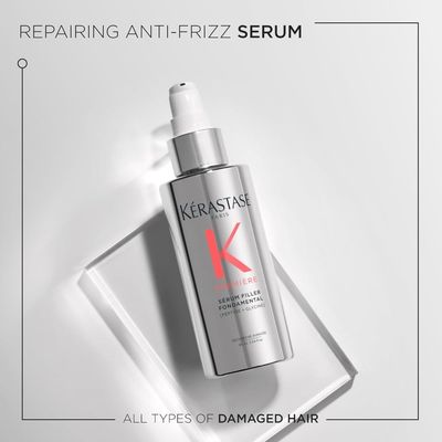 KRASTASE Premiere Anti-Frizz Hair Repair Serum, Intense Bond Repair &amp; Strengthening for Breakage &amp; All Damaged Hair Types, Frizz Control &amp; Smoothing, Decalcifies with Citric Acid