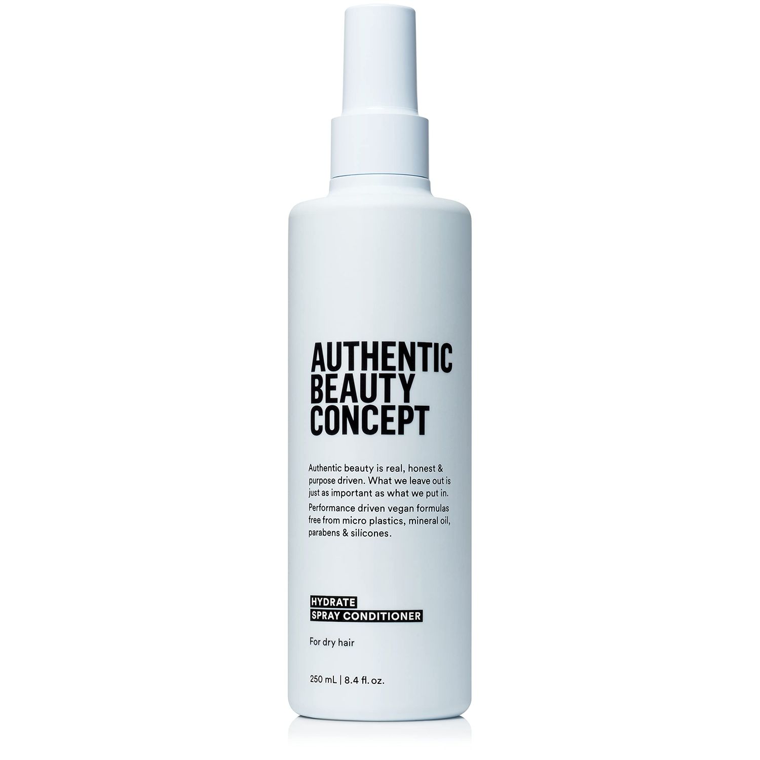 Authentic Beauty Concept Hydrate Spray Conditioner | Lightweight Leave-In Spray | Adds Moisture &amp; Manageability | Normal To Dry or Curly Hair | Vegan &amp; Cruelty-free | Silicone-free | 8.4 fl. oz.