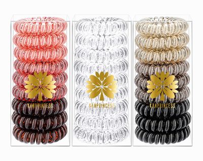 KANPRINCESS 27 PCS Spiral Hair Ties,No Crease Coil Hair Elastic Hair Bands Multi Color Waterproof Phone Cord Hair Accessories For Women Girls Ponytail Holders