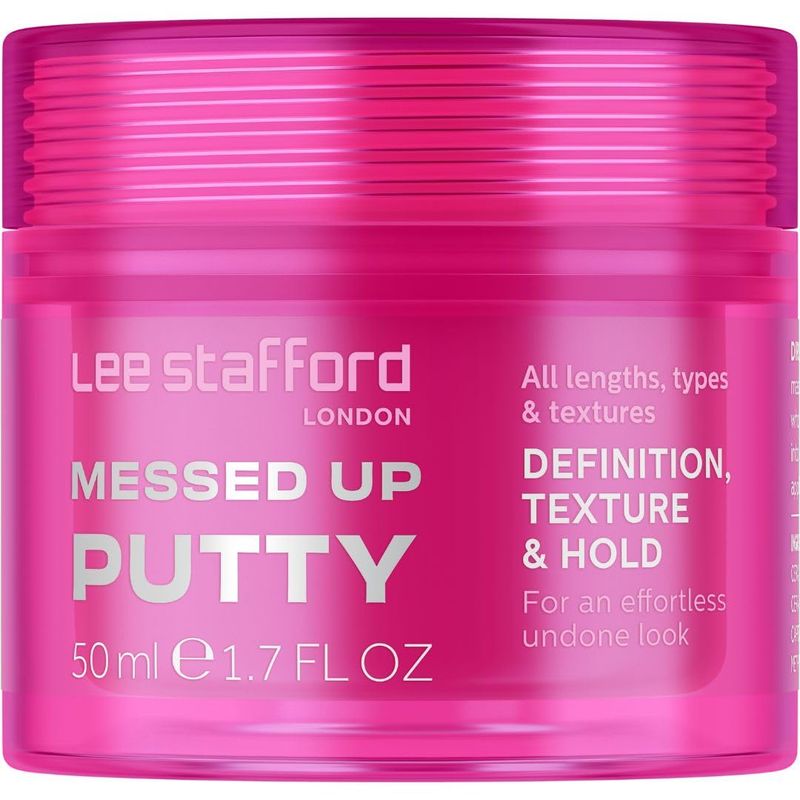 Lee Stafford Hair Styling Pomade | Messed Up Putty - Lighweight, Pliable Shaping Wax Paste, All Lengths, Firm Hold for Texturizing &amp; Definition, Flyaway Tamer, Smoothing Slick Back, Men &amp; Women