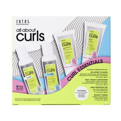 All About Curls Essential Moisture Starter Kit | 4-Piece Set | Curly Hair Products | Cleanse, Condition, Moisturize, Define | All Curly Hair Types | Vegan &amp; Cruelty Free | Sulfate Free