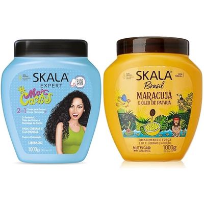 SKALA Hair Type 3ABC - Mais Cachos &amp; Passion Fruit Combo - Hydrate Curls, Eliminate Frizz, For Curly Hair - 2-IN-1 Conditioning Treatment &amp; Cream to Comb