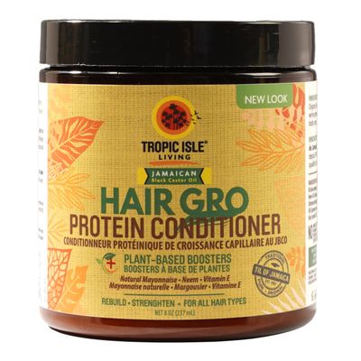 Tropic Isle Living Jamaican Black Castor Oil Protein Conditioner, 8 ounces, Strengthens and Moisturizes hair, Promotes Hair Growth, Reduces Breakage, and Enhances Shine