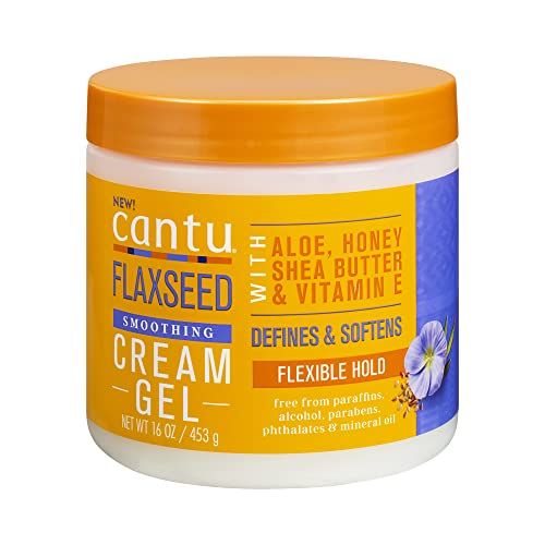 Cantu Flaxseed Styling Cream Gel with Aloe, Honey, Shea Butter &amp; Vitamin E 16 oz