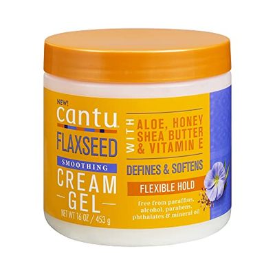 Cantu Flaxseed Styling Cream Gel with Aloe, Honey, Shea Butter &amp; Vitamin E 16 oz