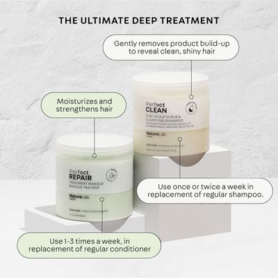 NATURELAB. TOKYO Perfect Clean &amp; Repair Treatment Duo: Perfect Clean 2-in1 Clarifying Scalp Scrub and Shampoo 8.1 oz &amp; Perfect Repair Treatment Masque 6.7 oz