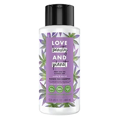 Love Beauty and Planet 100% Biodegradable Shampoo Soothe &amp; Nourish Dry Scalp Hemp Seed Oil &amp; Nana Leaf Sulfate-free, Silicone-free, Cruelty-free, Vegan Shampoo 13.5 oz