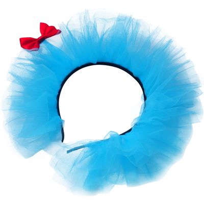 BlissfulTie Blue Mesh Bow Headband: Great for Book-Themed Events, Halloween, Cosplay, and Dress-Up Parties (1 Pcs)
