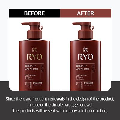RYO Strengthen &amp; Volume Conditioner with Korean Ginseng &amp; Caffeine - Volumizing and Revitalizing for Fine Hair, Anti Loss Care, Strengthening hair roots, 16.2 Fl Oz.